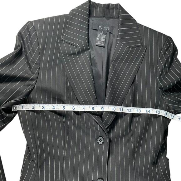 The Limited Black White Pinstripe Blazer Women’s Size 6 Two Button Stretch Lined - Picture 7 of 9